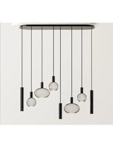 Ztahl Dijkos verlichting Hanglamp Como ovaal plat