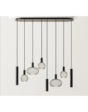 Ztahl Dijkos verlichting Hanglamp Como ovaal plat