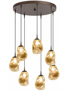 Master Light Lava mini 7-light round pendant lamp