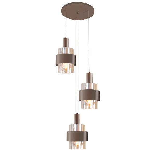 HighLight  Marrone 3-light round pendant lamp