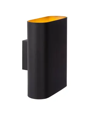 Lucide Ovalis Wall Lamp Black-Gold