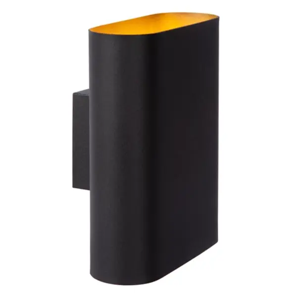 Lucide Ovalis Wall Lamp Black-Gold