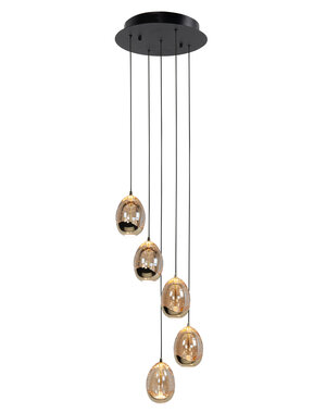 HighLight  Egg pendant lamp, 5 lights, round