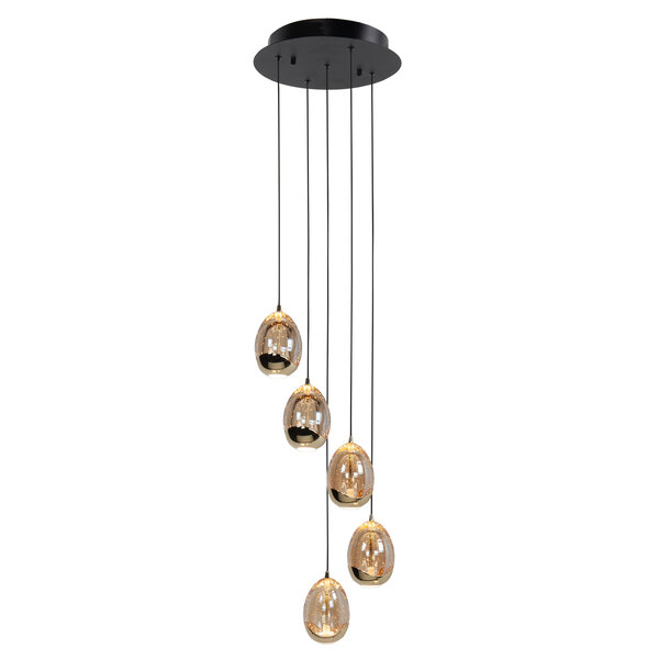 HighLight  Egg pendant lamp, 5 lights, round