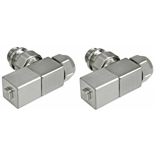 HOTHOT T031IX - Manual corner radiator Esedra valve set - stainless steel