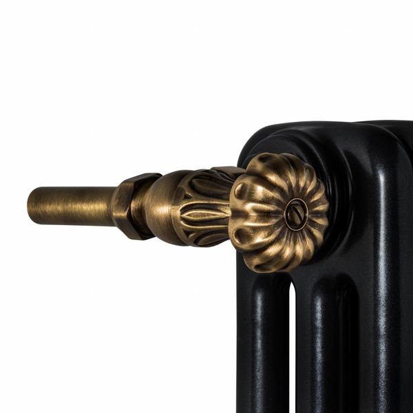 T049BR - Manual straight radiator Old Style valve set - bronze