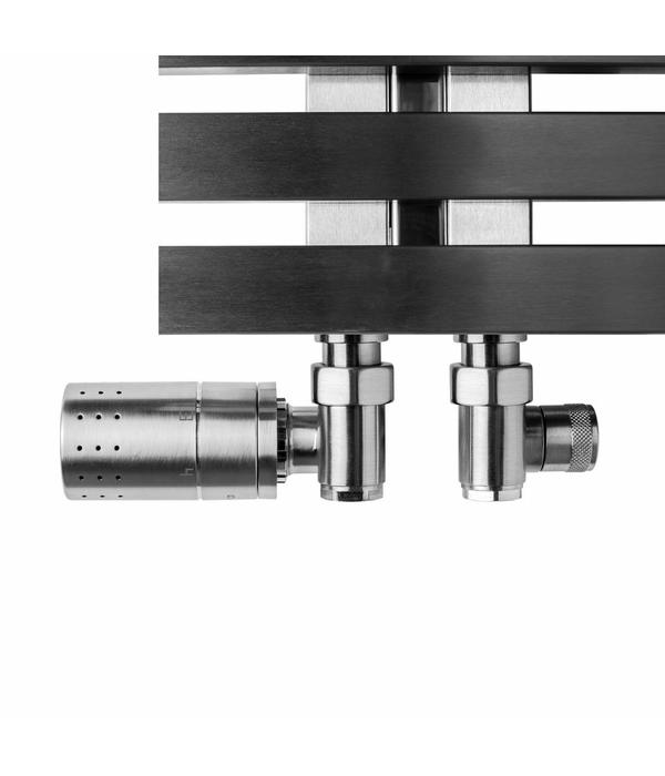 HOTHOT T037IXL / T037IXR - Thermostatic radiator valve set for dual fuel - stainless steel (left/right)