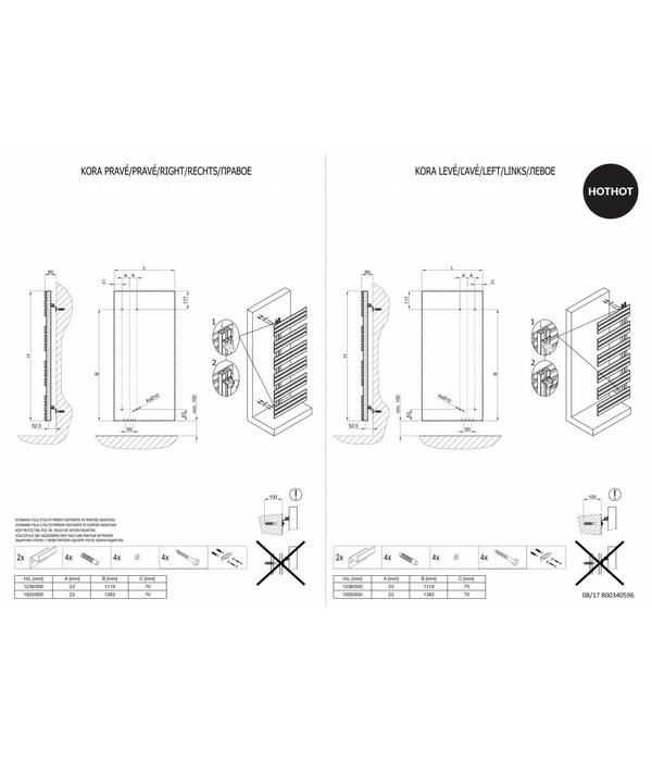 HOTHOT KORA - Central Heating designer towel rails in various colours and finishes