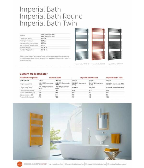 HOTHOT IMPERIAL BATH ROUND  - Central heating Towel Radiator