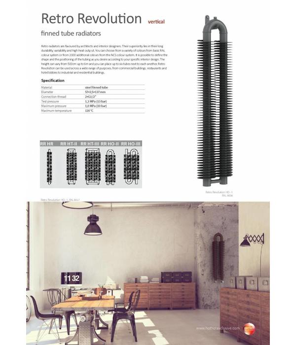 HOTHOT RETRO REVOLUTION HT II - Grand radiateur avec raccordement central de 500mm