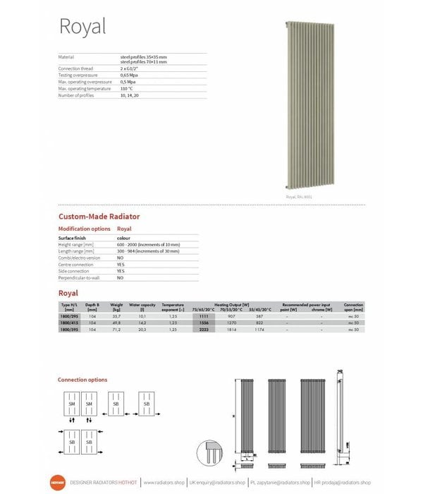 HOTHOT ROYAL - Central heating vertical radiator