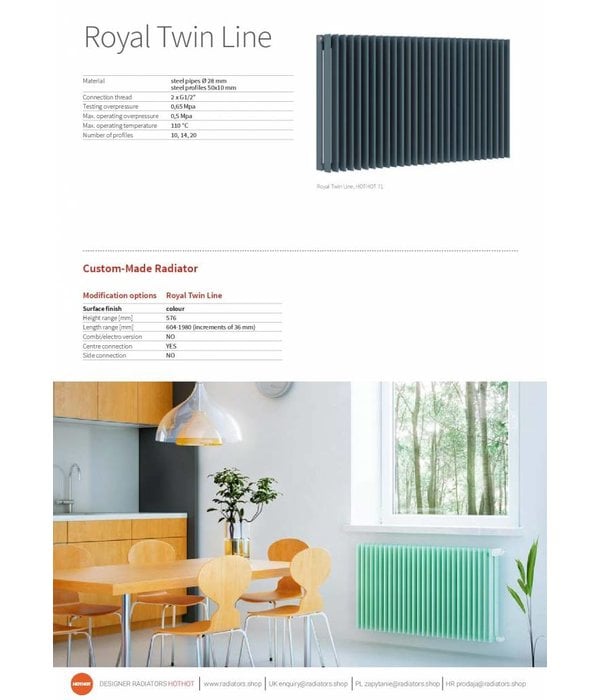 HOTHOT ROYAL TWIN LINE - Best radiator for your living room