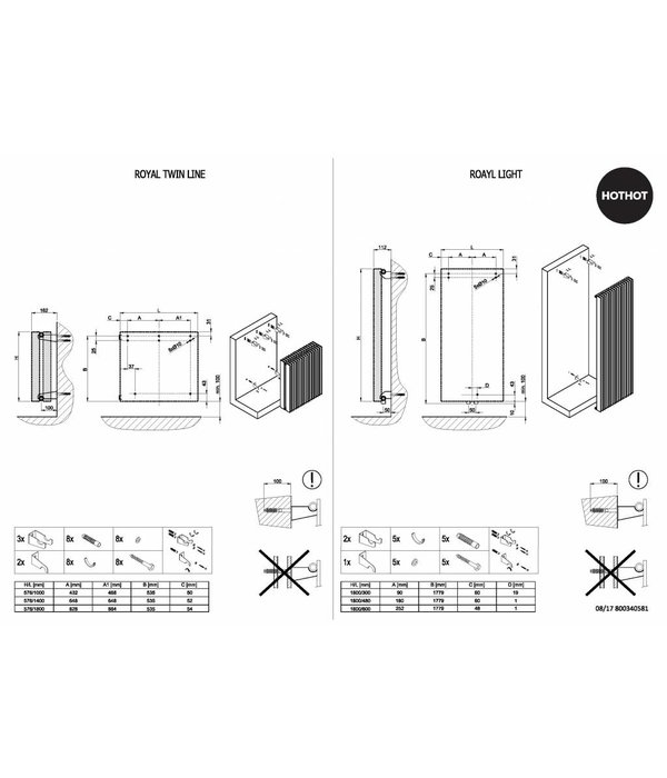 HOTHOT ROYAL TWIN LINE - Radiateur avec raccordement classique