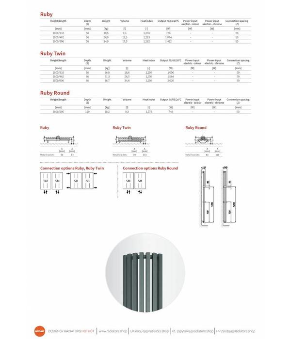 HOTHOT RUBY - Radiateur vertical - Chauffage central