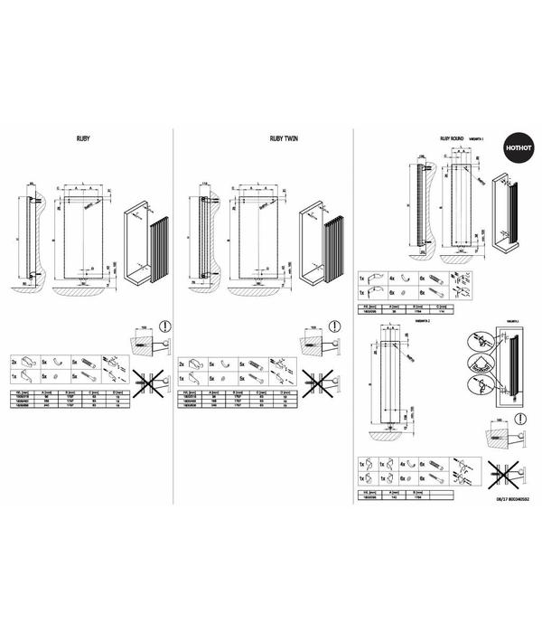 HOTHOT RUBY TWIN - Radiateur vertical - Chauffage central