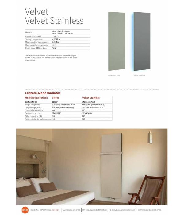 HOTHOT VELVET - Vertical designer radiator with decorative cover