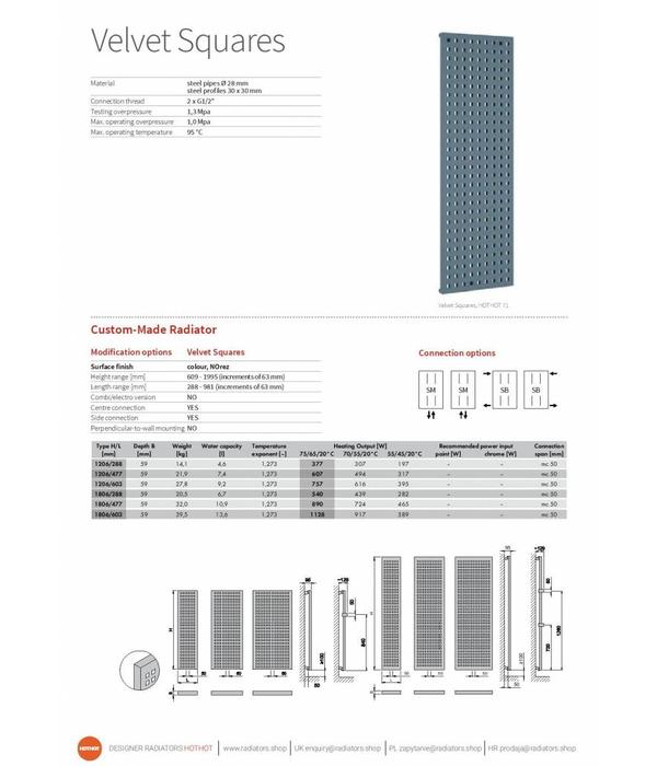 HOTHOT VELVET  SQUARES - wall mounted designer radiator