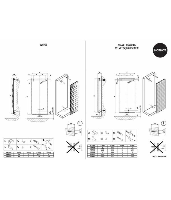 HOTHOT VELVET  SQUARES - wall mounted designer radiator