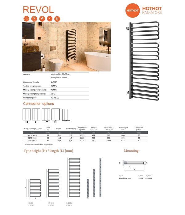 HOTHOT REVOL, Modern Towel Radiator
