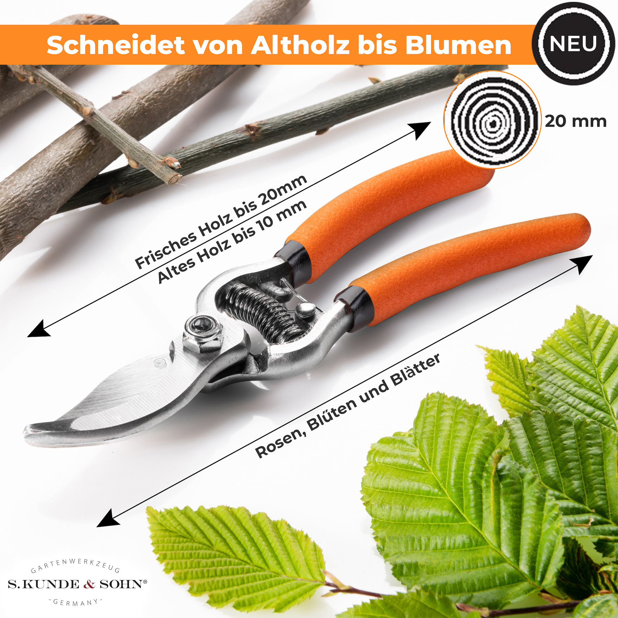S. Kunde & Sohn Germany SKS 6 Tradition 17cm Orange/Klinge silber