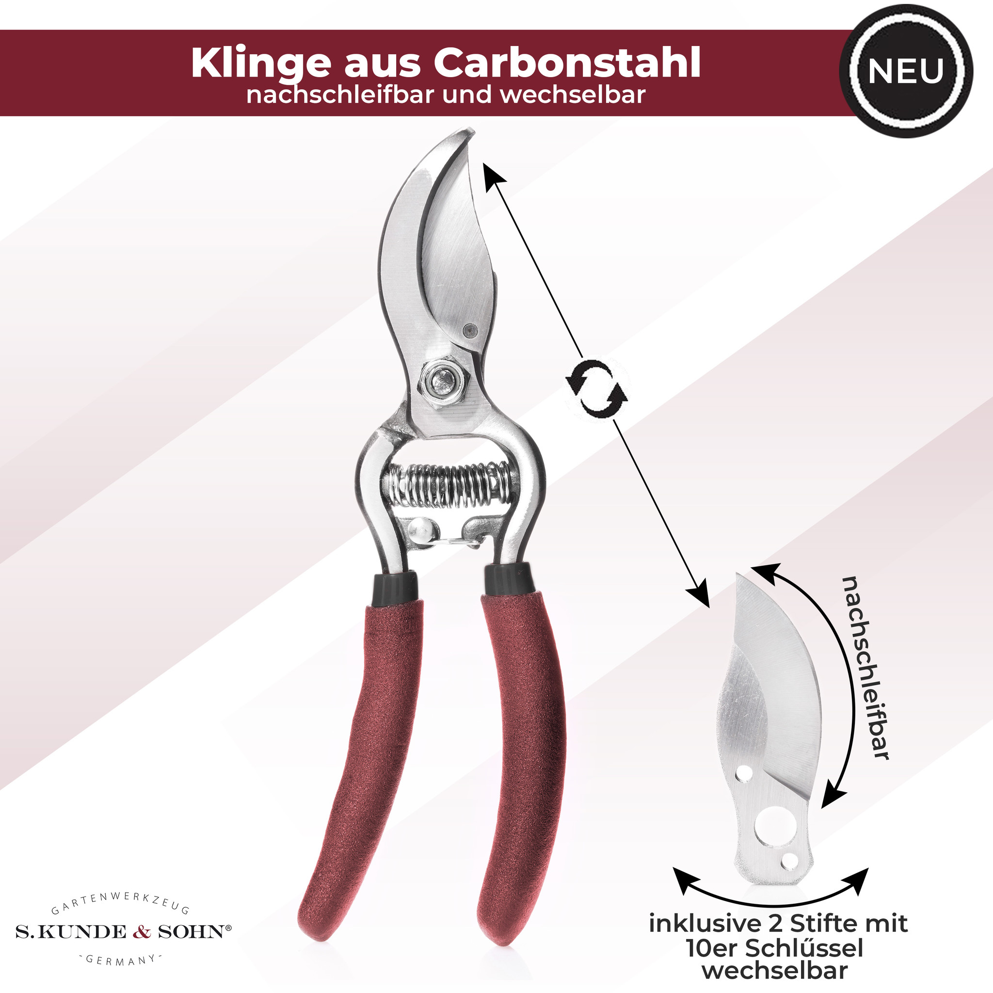 Produktbild von S. Kunde & Sohn Germany SKS 6 Tradition Gartenschere/Beschichtet, Blau