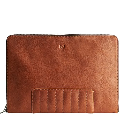 Capra Leather Biker Laptop Portfolio - Tan Capra Leather Biker Laptop Portfolio - Tan