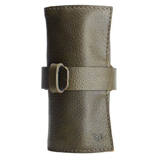 Capra Leather Watch Roll - Military Green Capra Leather Watch Roll - Military Green