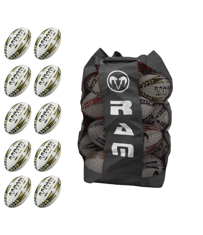 RAM Rugby Victor Elite 10x - Matchball-Bundle mit Tragetasche