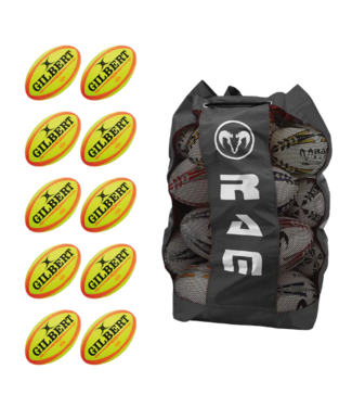 Gilbert Omega Fluor 10x Matchball Bundle mit Tasche