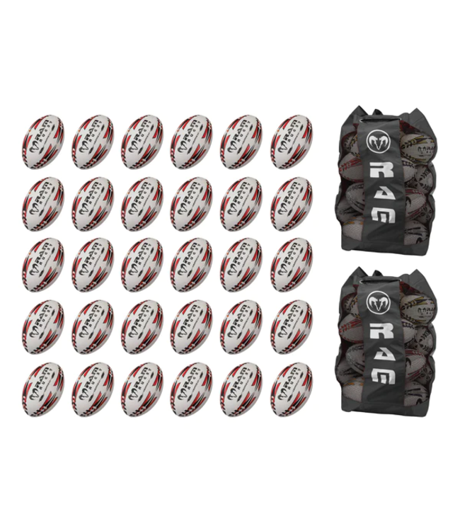 RAM Rugby Gripper 2.0 Pro Trainer Bal Bundel - 30 x ballen en 2x tas