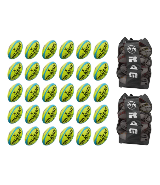 Gilbert G-TR4000 Trainer Fluor Ball Bunde - 30 x balles et 2 sacs