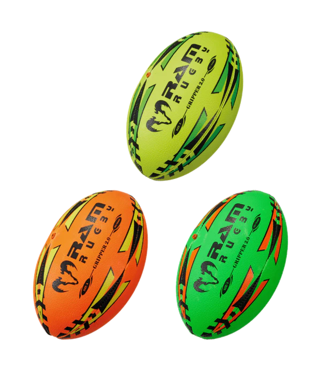 RAM Rugby Gripper FLUOR Pro 2.0 Ballon d'entraînement de rugby - FLUOR