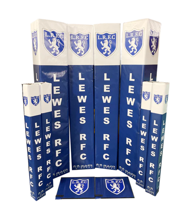 RAM Rugby Ensemble de protections de poteaux, de poteaux d'angle et de drapeaux d'angle - Impression numérique