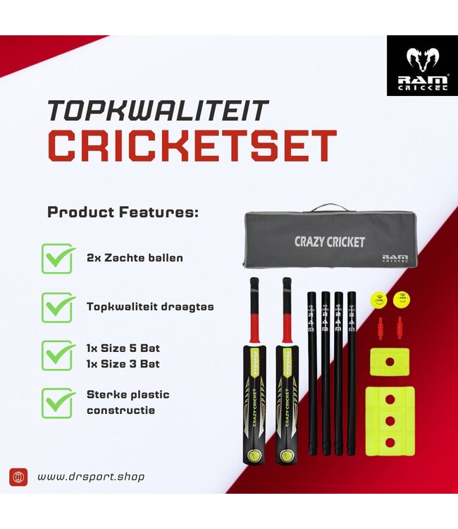 RAM Cricket Kunststof Cricket Set -  Junior