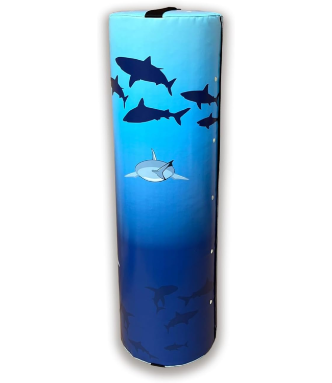 RAM Rugby Shark Fun Design JUNIOR Tackle Bag van 10 kg – Clubkwaliteit – Made in UK  – Industrieel PVC en drievoudig gestikte naden – Essentiële rugbytrainingsuitrusting