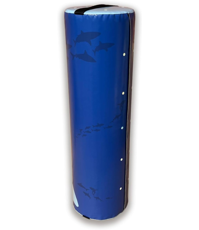 RAM Rugby Shark  Attack Fun Design JUNIOR 10 kg Tackle-Tasche – Club-Qualität – im Vereinigten Königreich hergestellt für Langlebigkeit – PVC in Industriequalität und dreifach genähte Nähte – unverzichtbare Rugby-Trainingsausrüstung