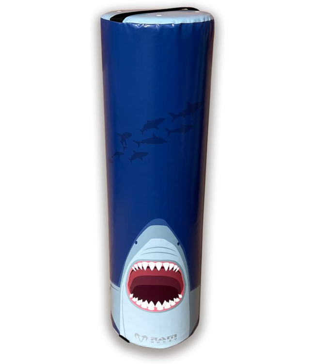 RAM Rugby Shark  Attack Fun Design JUNIOR Tackle Bag van 10 kg – Clubkwaliteit – Made in UK  – Industrieel PVC en drievoudig gestikte naden – Essentiële rugbytrainingsuitrusting