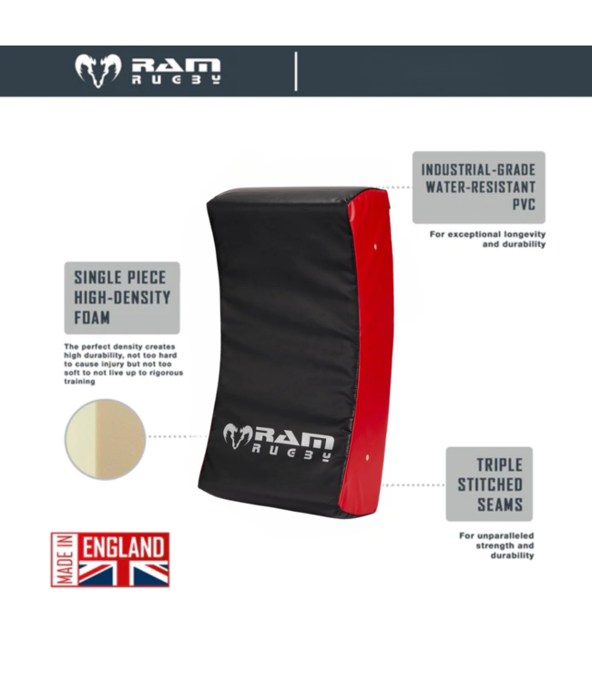 RAM Rugby Gebogenes Hit Schild - Senior Junior or Jeugd