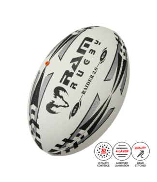 RAM Rugby Raider Match 2.0 Ballon de rugby de compétition - grip 3D
