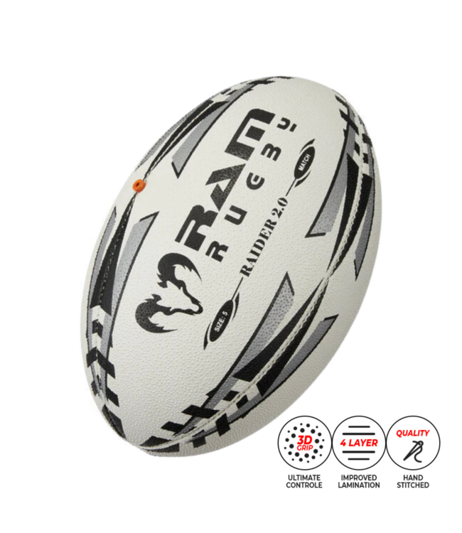 RAM Rugby Raider Match 2.0 - Wettkampf Rugbyball - 3D Grip