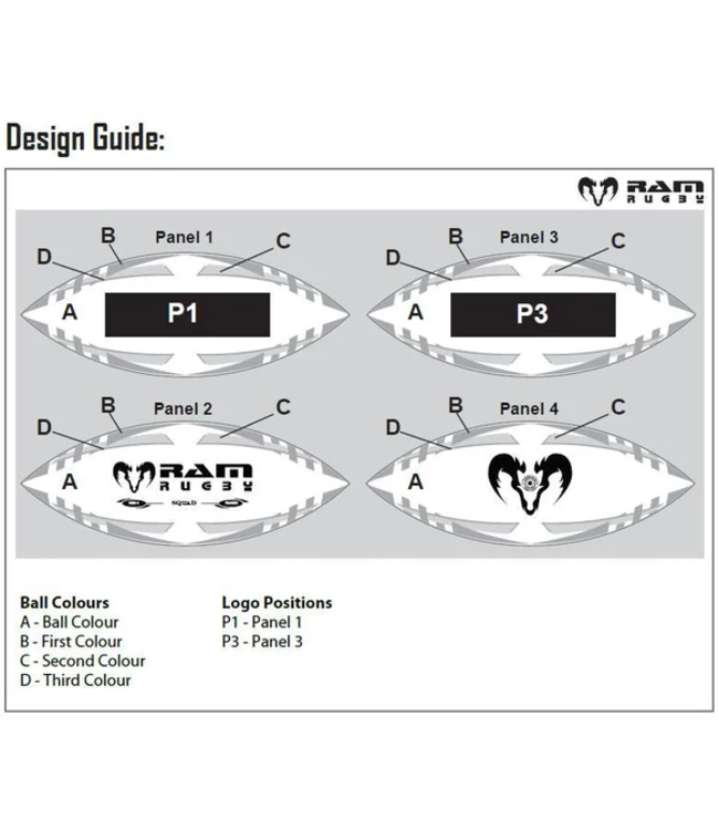 RAM Rugby Ram Rugbybälle mit Sonderaufdruck, Ihrem Logo!