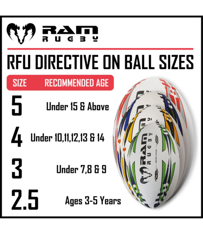 RAM Rugby Squad Trainer Ball Bundle – 30 x Bälle und 2 x Beutel