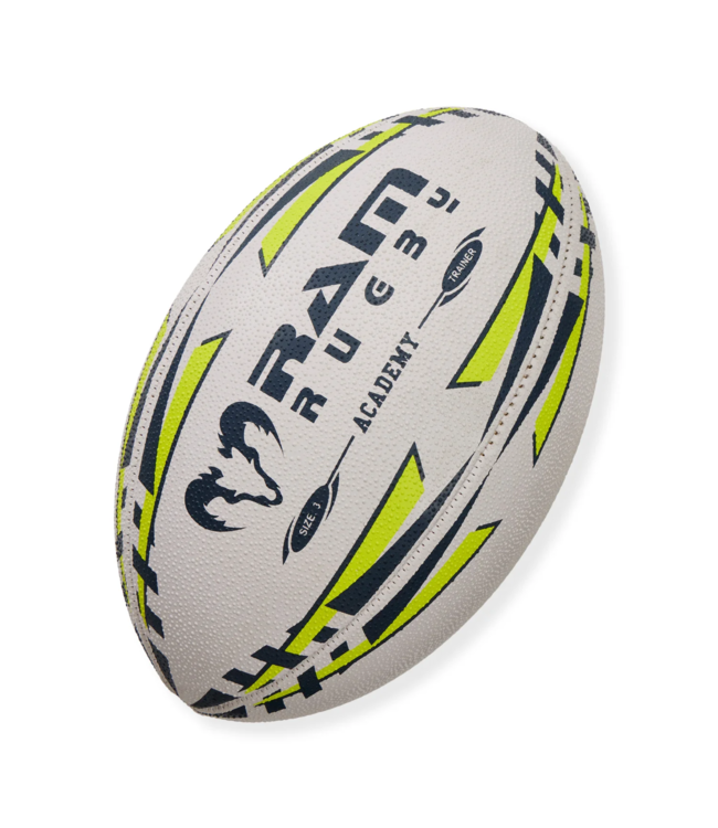 RAM Rugby 15x  Academy Trainer Rugby Ball Bundle + Große Balltasche