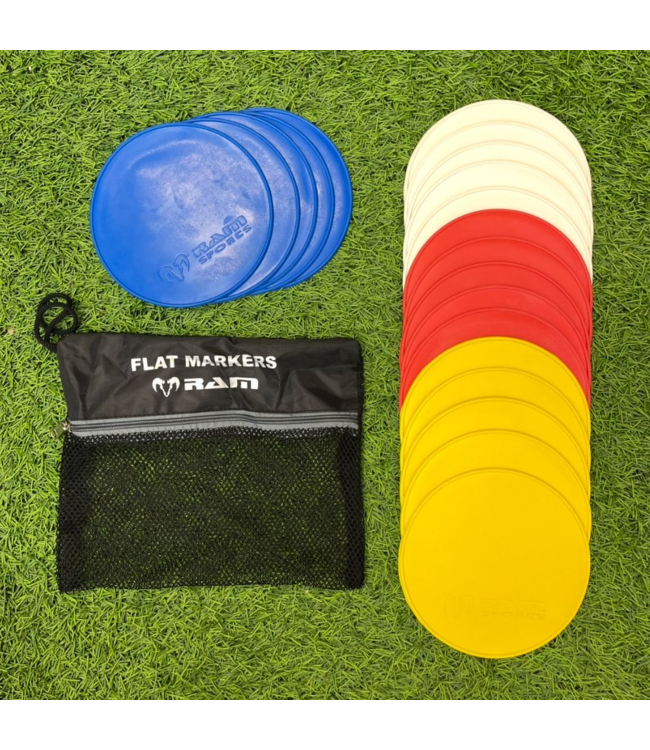 RAM Rugby Platte Markeerhoedjes - Trainingpylonen - 20 stuks
