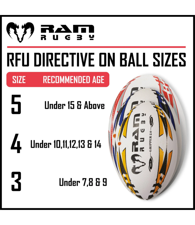 RAM Rugby Pass Entwickler Rugbyball - Gewichteter Ball - Top Marke RAM Rugby