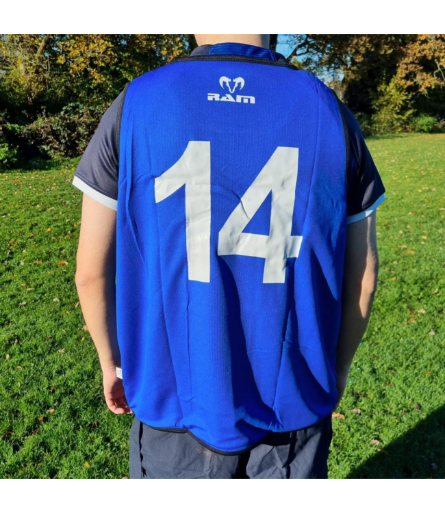 RAM Rugby nr. 1 bis 15 - Premium Trainingsleibchen, Beidseitig tragbar, Nummeriert von 1-15