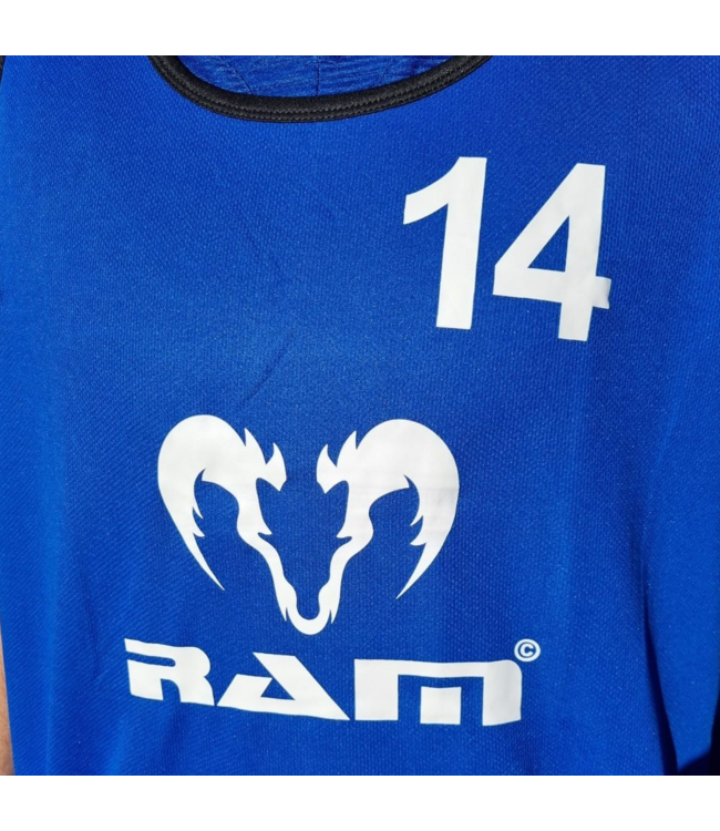 RAM Rugby nr.1tm15, dubbel-zijdig draagbare, 2-kleurige shirts/hesjes. Genummerd 1 tm 15, Traininghesjes