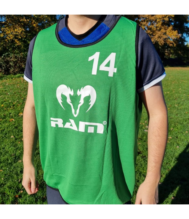 RAM Rugby No.1tm15, maillots bicolores à porter sur les deux faces. Numérotés de 1 à 15, maillots d'entraînement