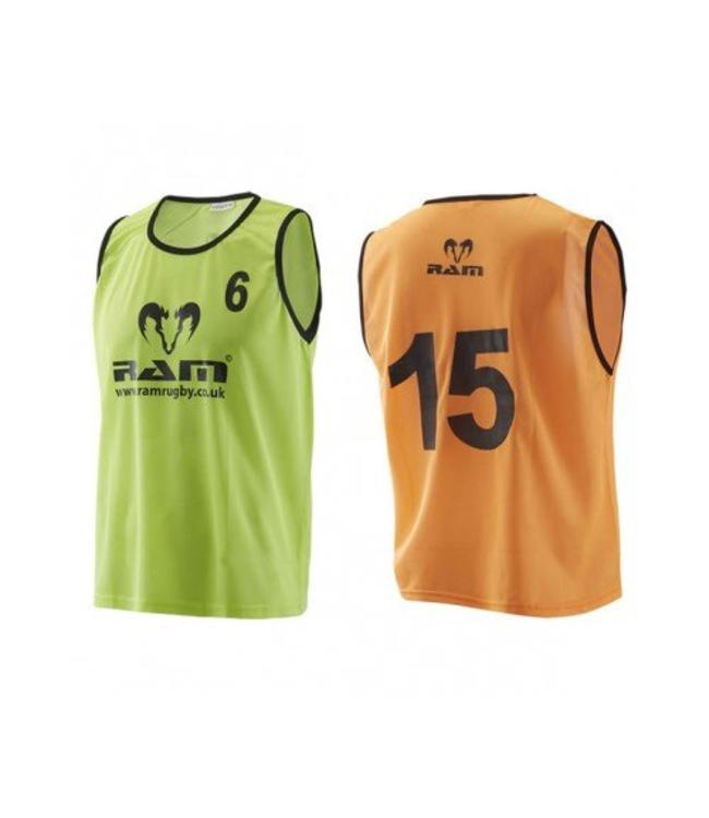 RAM Rugby Nummerierte Leibchen, Trainingshemd, 15 Stück