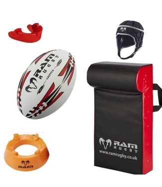 RAM Rugby Rugby-Starter Set Kids 6-10 Jahre, Beinhaltet Rugby Rucksack